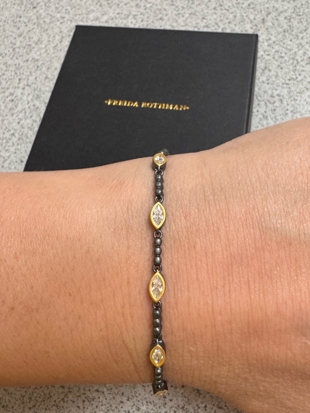 NWT Freida Rothman Signature Marquise Adjustable Bracelet - Picture 3 of 8